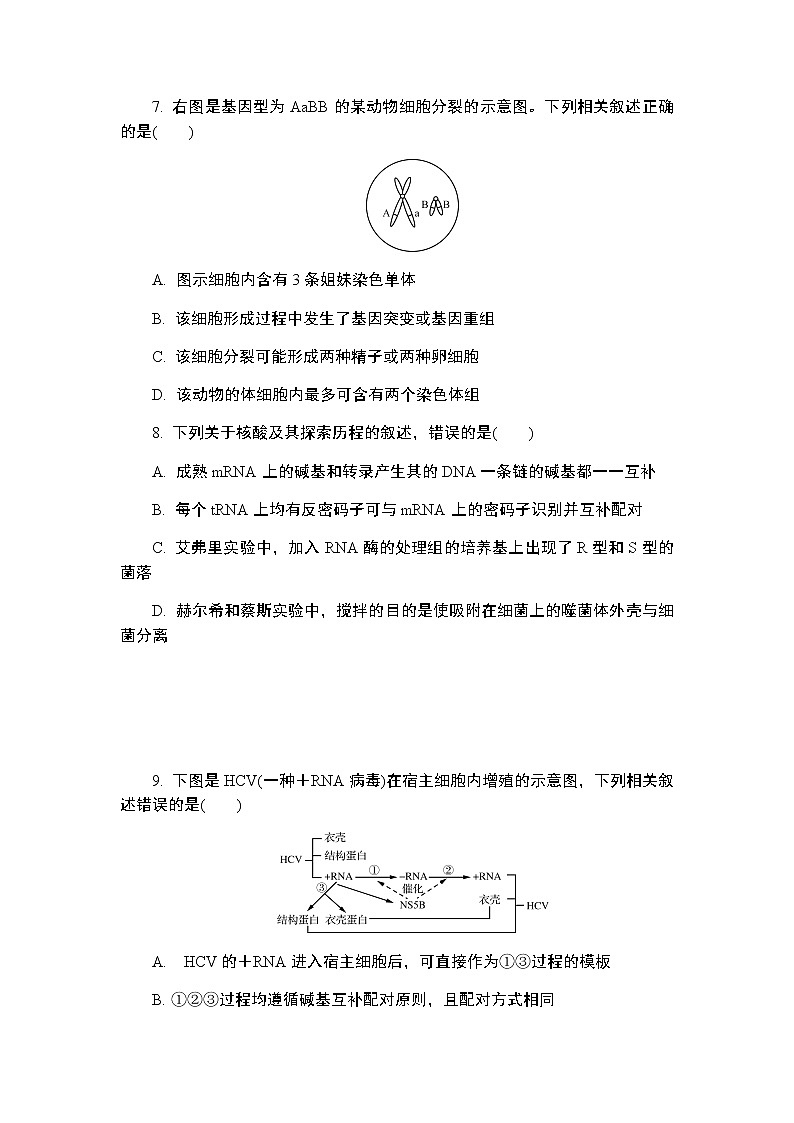 江苏省镇江市2022届高三上学期期中考试生物试题含答案03