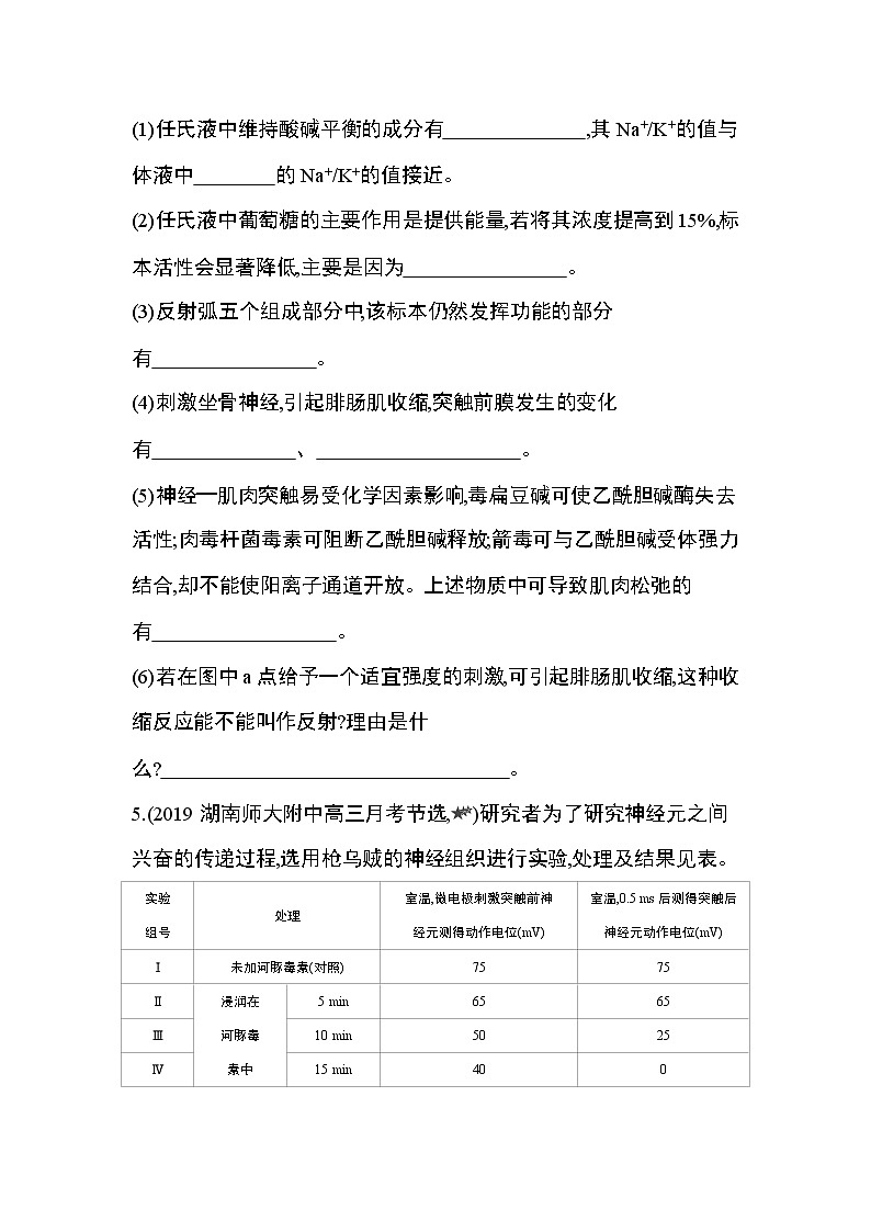 专题强化练1　神经生理实验手段及实验设计03