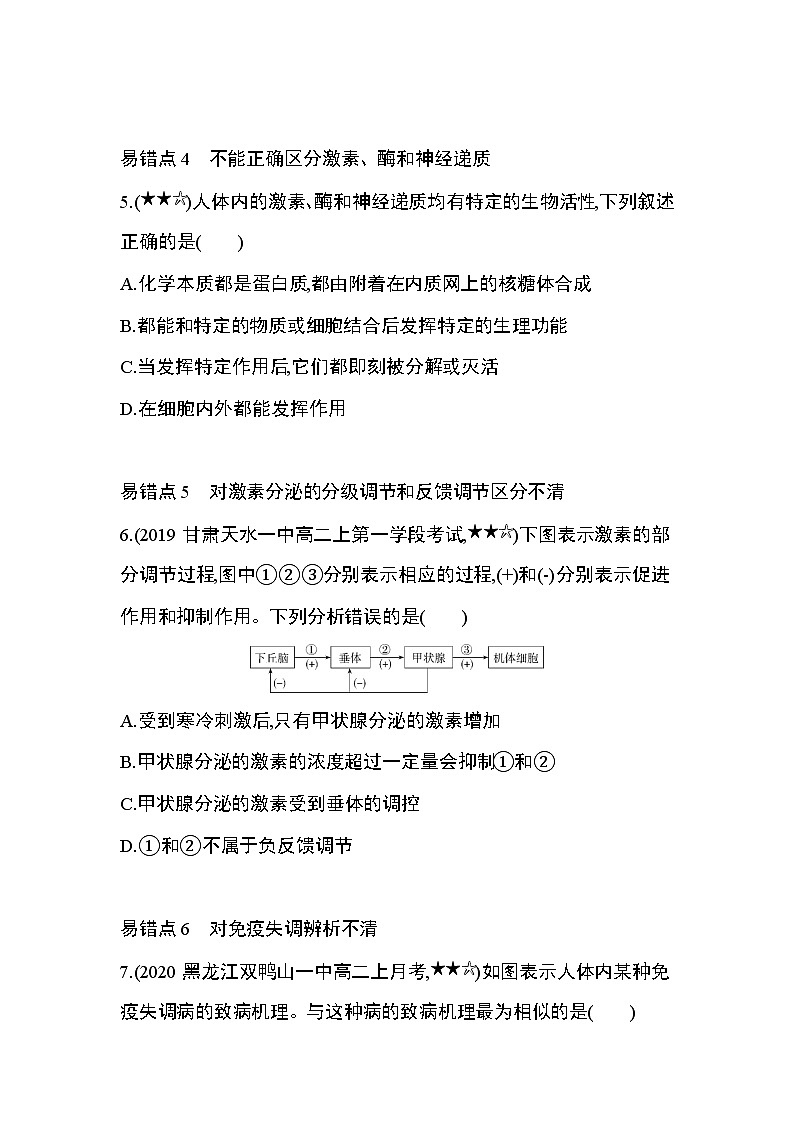 第2章　动物和人体生命活动的调节复习提升第3页