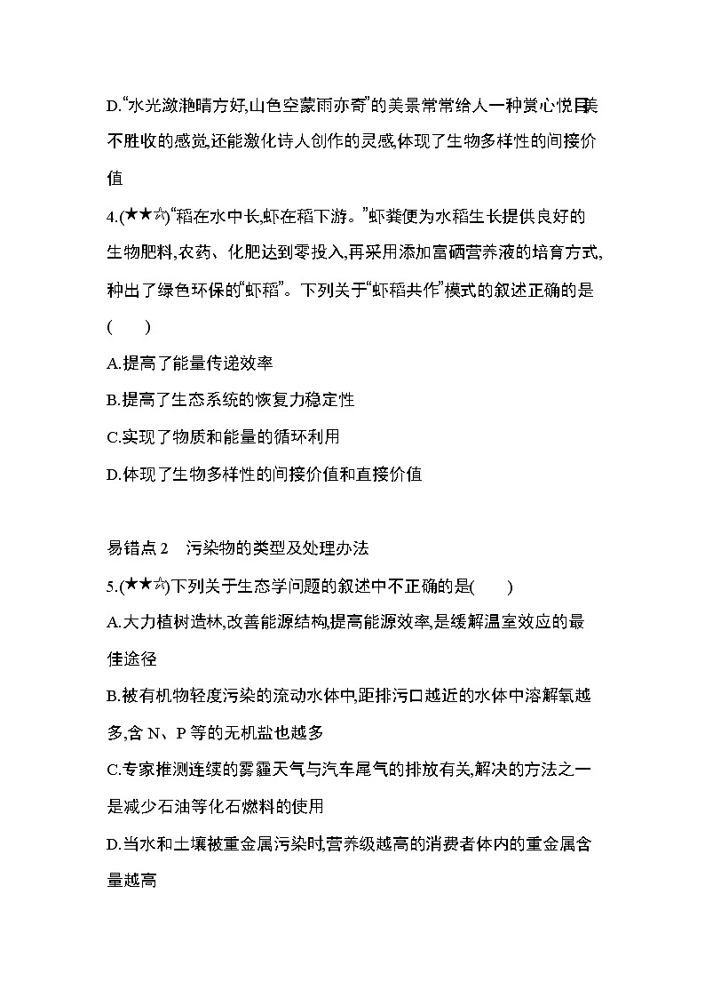 第6章　生态环境的保护复习提升 试卷02