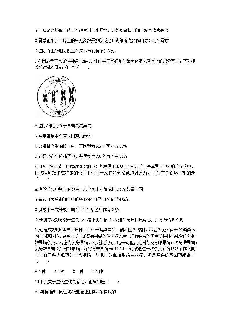 河北省邢台市“五岳联盟”部分重点学校2022届高三上学期期中考试生物试题含答案第3页