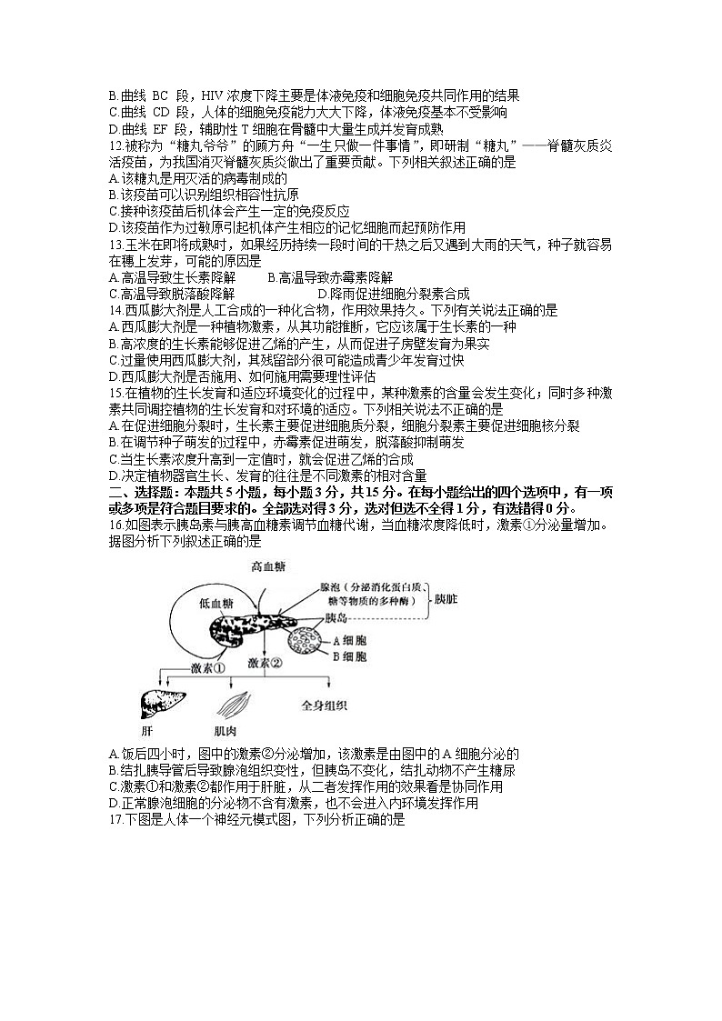 辽宁省大连市滨城高中联盟2021-2022学年高二上学期期中考试生物试题含答案第3页