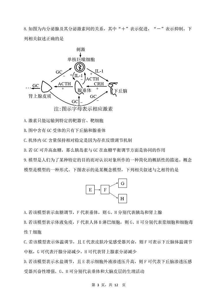 辽宁省大连市滨城高中联盟2021-2022学年高二上学期期中考试生物试题PDF版含答案第3页