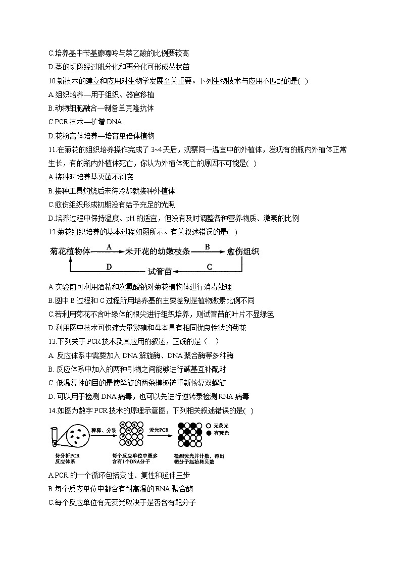 2022届高考生物二轮复习 实验分类综合专练 5.生物技术与科技类第3页