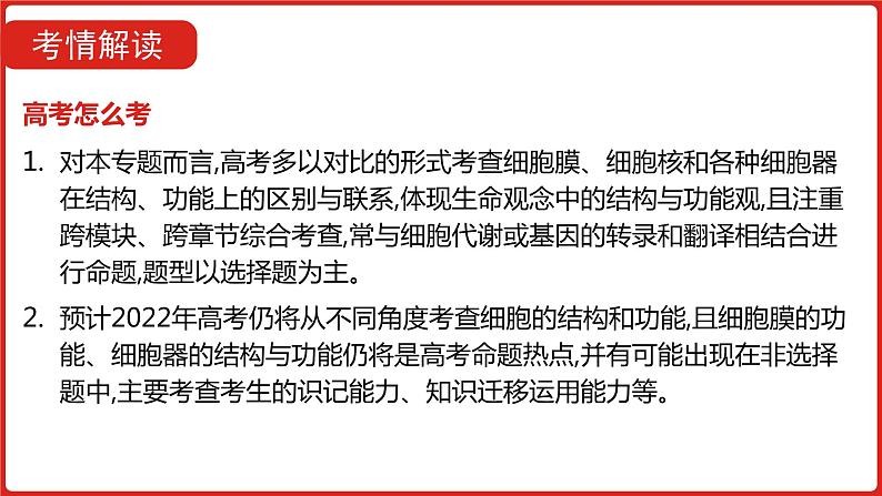 全国通用高中生物  一轮复习  第一单元  专题二  细胞的结构和功能课件PPT第7页