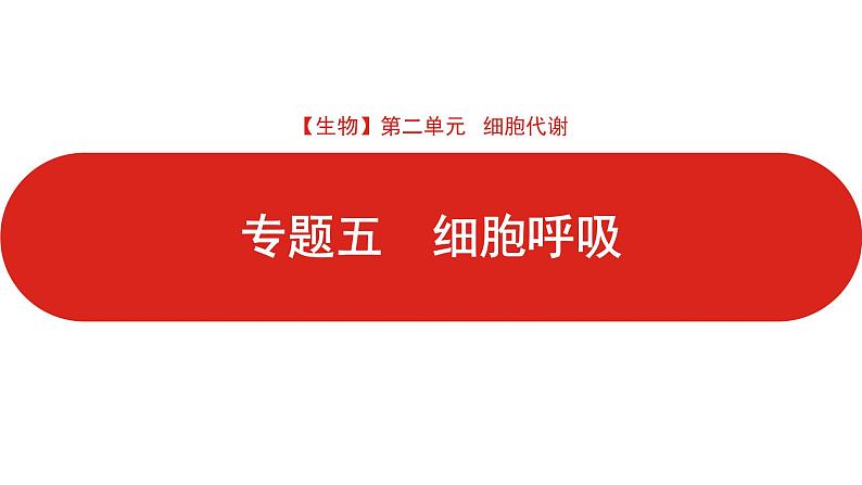 全国通用高中生物  一轮复习  第二单元  专题五  细胞呼吸课件PPT第1页