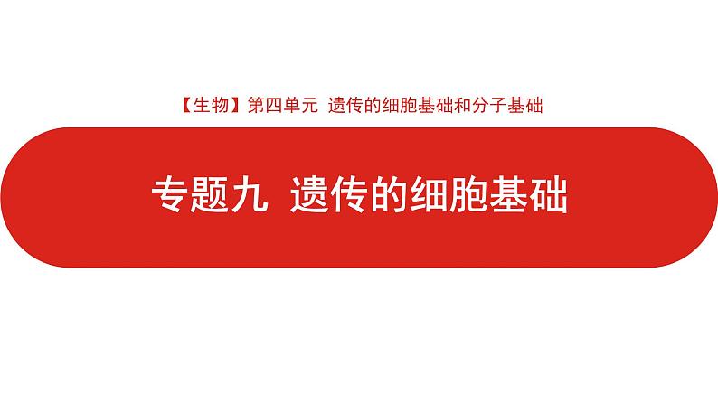 全国通用高中生物  一轮复习  第四单元  专题九  遗传的细胞基础课件PPT第1页