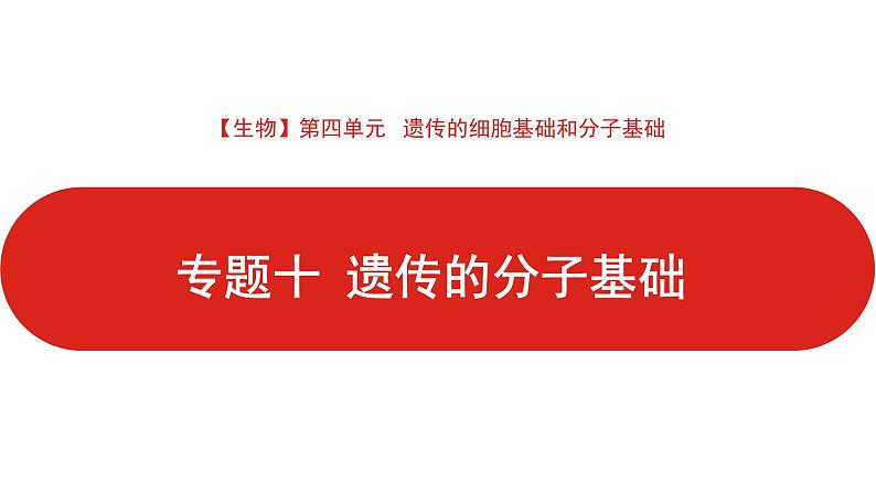 全国通用高中生物  一轮复习  第四单元  专题十  遗传的分子基础课件PPT第1页