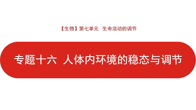 全国通用高中生物  一轮复习  第七单元  专题十六  人体内环境的稳态与调节课件PPT第1页