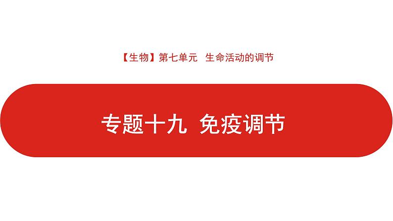 全国通用高中生物  一轮复习  第七单元  专题十九  免疫调节课件PPT第1页