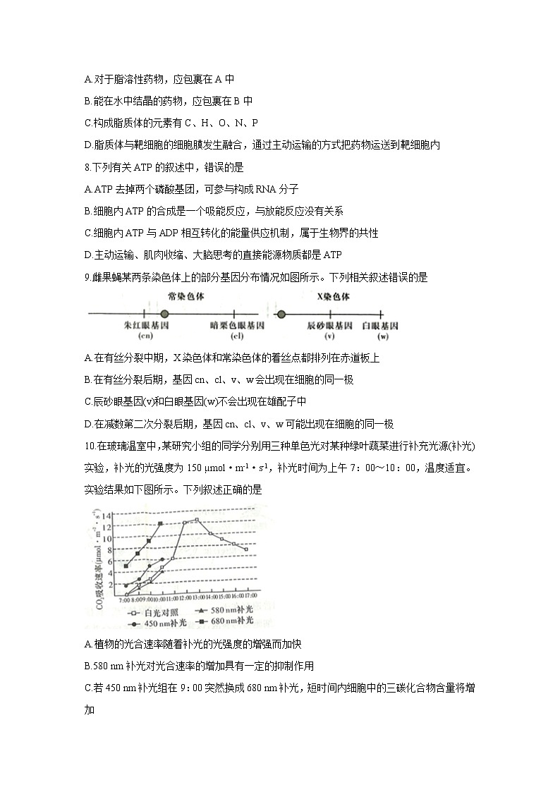 江西省七校2022届高三上学期第一次联考生物含答案 试卷03