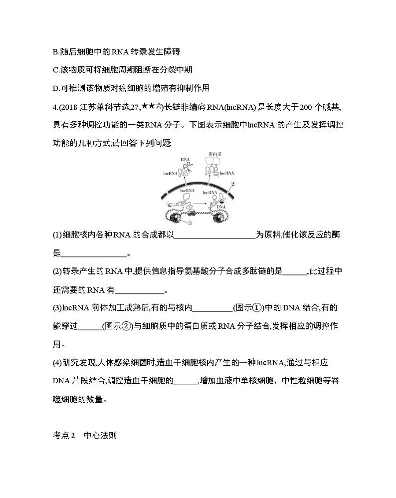 第4章　基因的表达第1~2节综合拔高练02