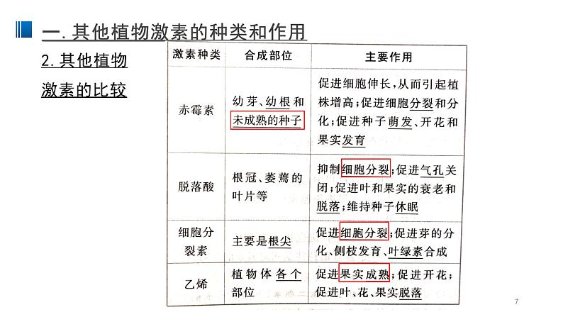 5.2 其它植物激素 课件 【新教材】人教版（2019）高中生物选择性必修一07