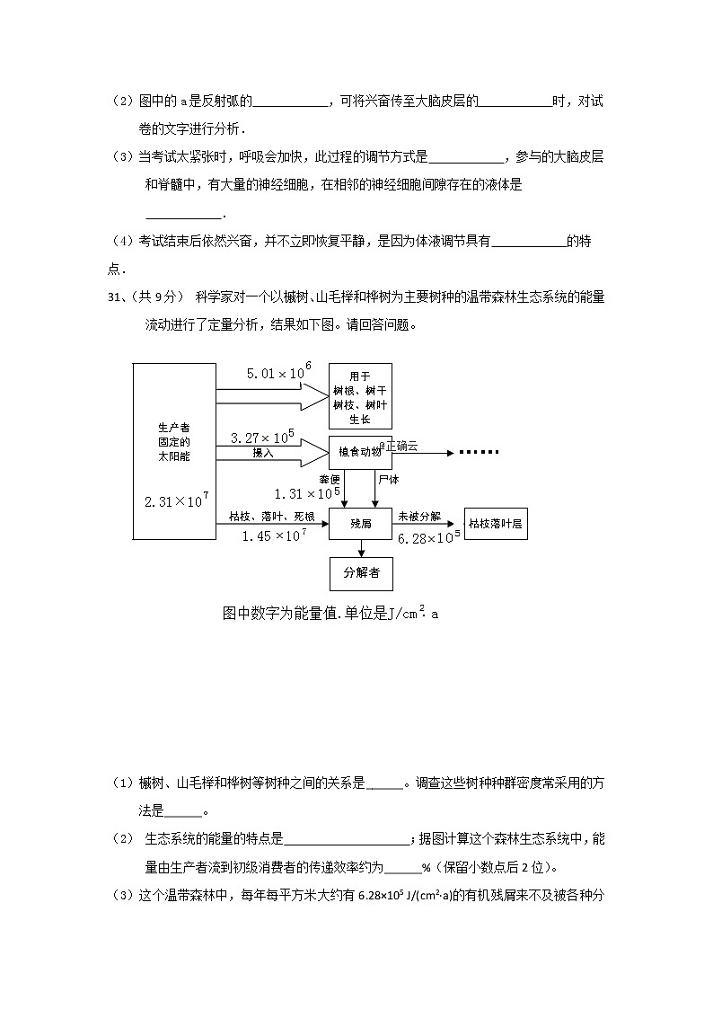 宁夏银川2019届高三第一次模拟考试生物试卷第3页
