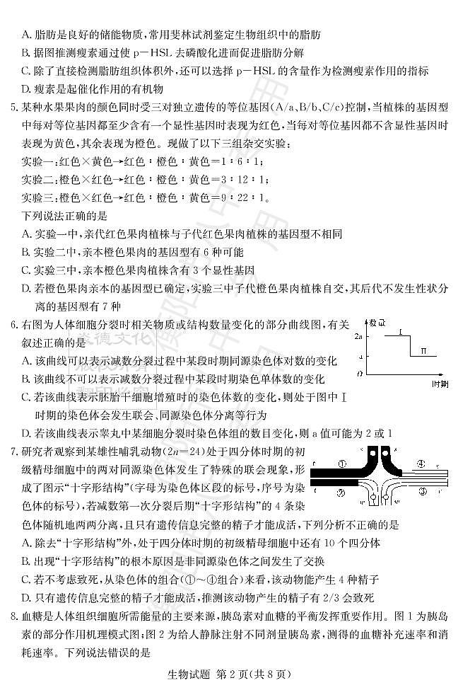 生物试卷（高三12月联考）第2页