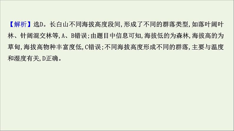 江苏专用2022版高考生物一轮复习课时作业二十九群落的结构与群落的演替课件苏教版第7页