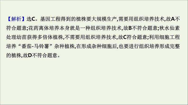 江苏专用2022版高考生物一轮复习课时作业三十七植物细胞工程课件苏教版03