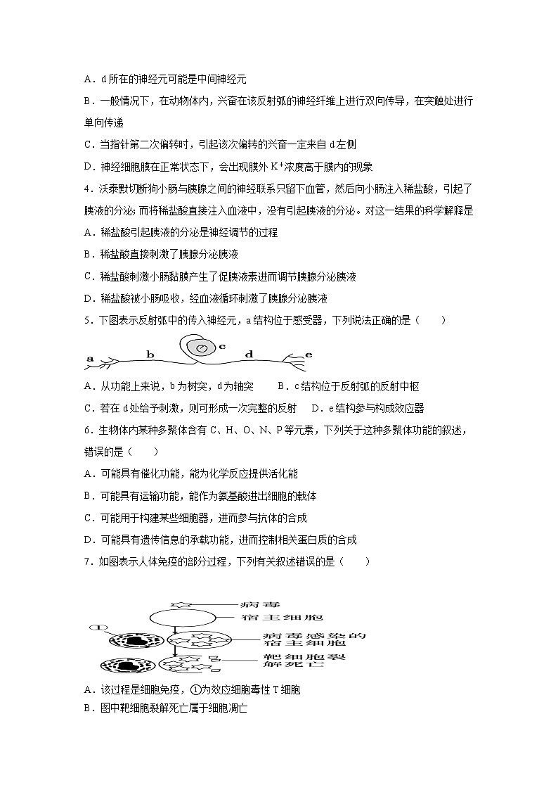 高二生物月考卷第2页