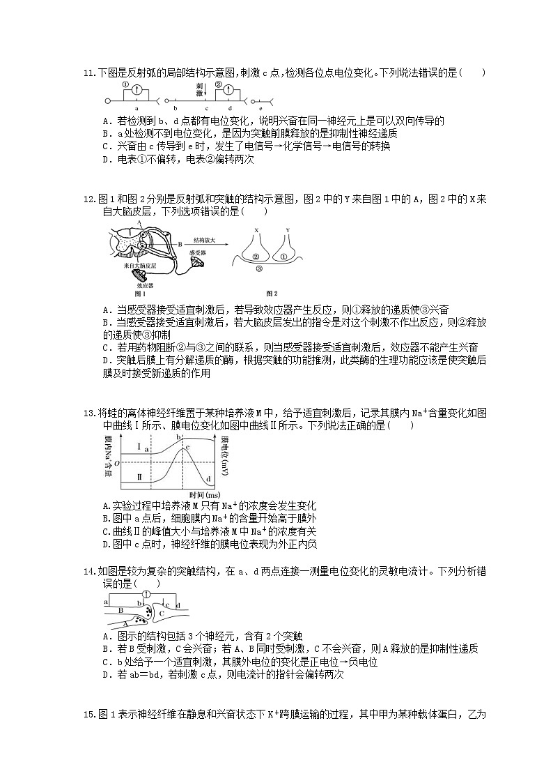 2022年高考生物一轮考点精选练习26《通过神经系统的调节》(含详解)第3页