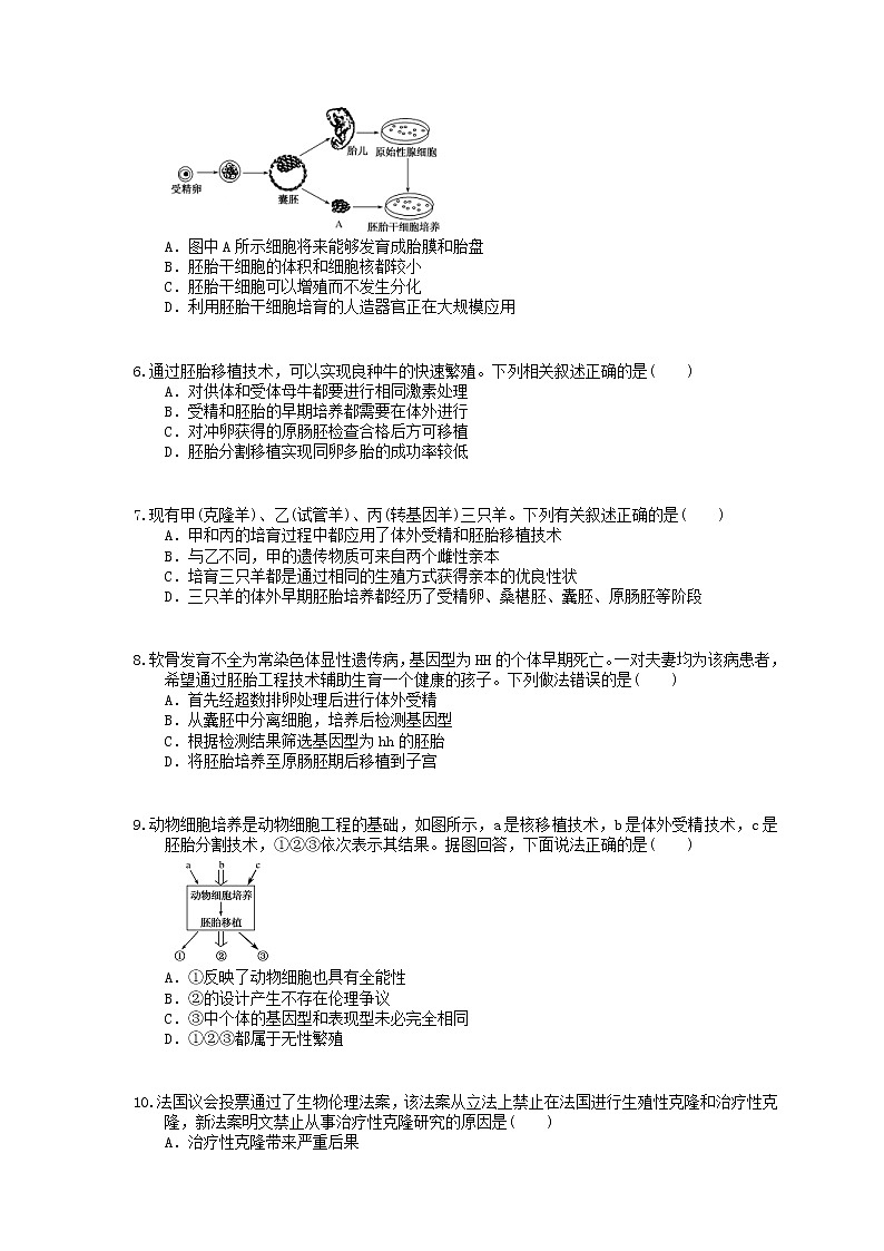 2022年高考生物一轮考点精选练习40《胚胎工程》(含详解)第2页