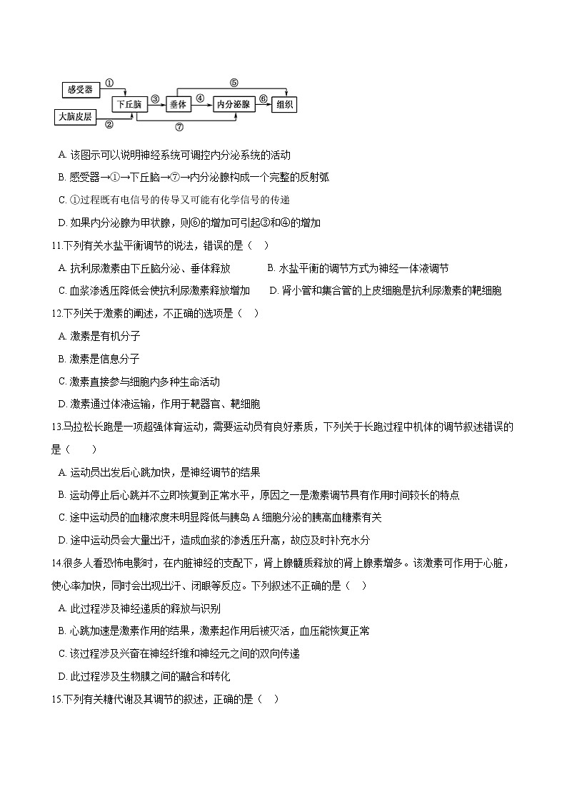 2021-2022学年高二生物上学期期末测试卷04（人教版2019选择性必修1）（原卷版）第3页