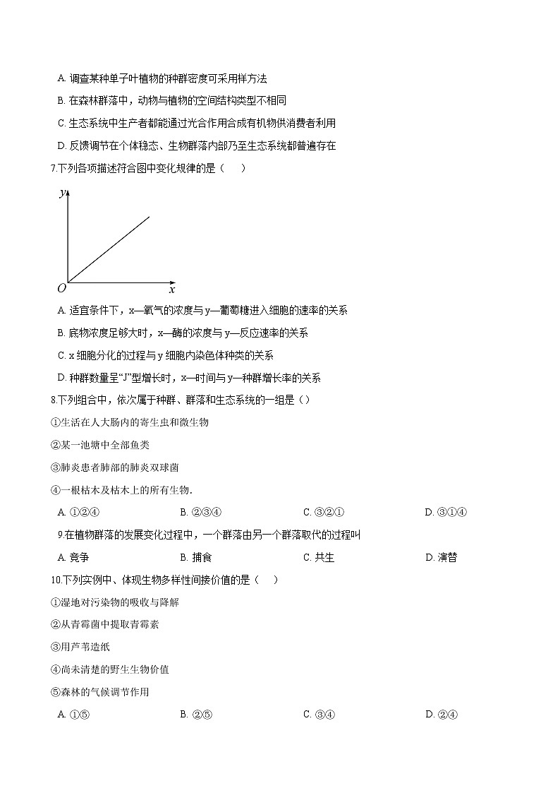 2021-2022学年高二生物上学期期末测试卷02（人教版2019选择性必修2）（原卷版）第2页