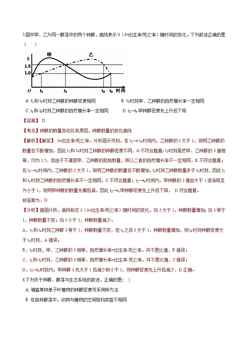 2021-2022学年高二生物上学期期末测试卷02（人教版2019选择性必修2）（解析版）第3页