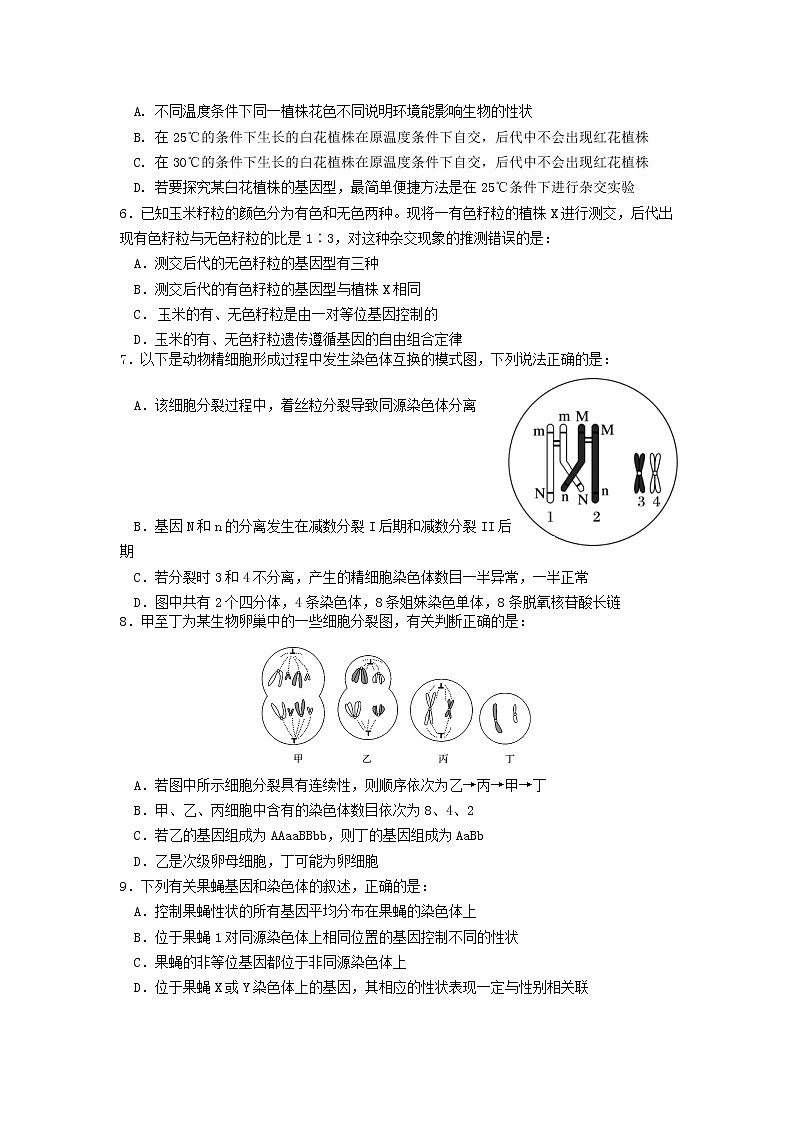 安徽省马鞍山市第二中学2021-2022学年高二上学期期中考试生物试题含答案02
