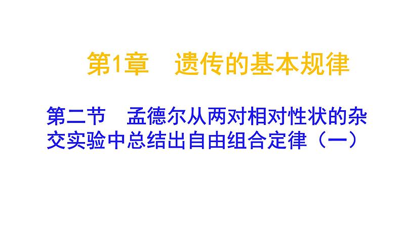 必修2生物新教材浙科121孟德尔从两对相对性状的杂交实验中总结出自由组合定律pp_3课件PPT01