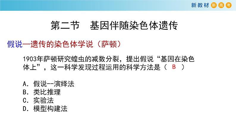 必修2生物新教材浙科22基因伴随染色体传递pptx_5第5页