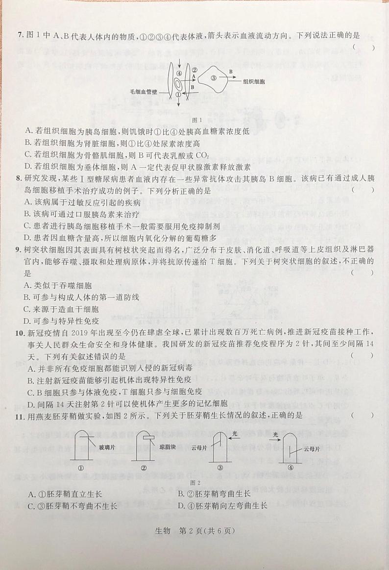 广西河池市八校2021-2022学年高二上学期第二次联考生物试题扫描版含解析02