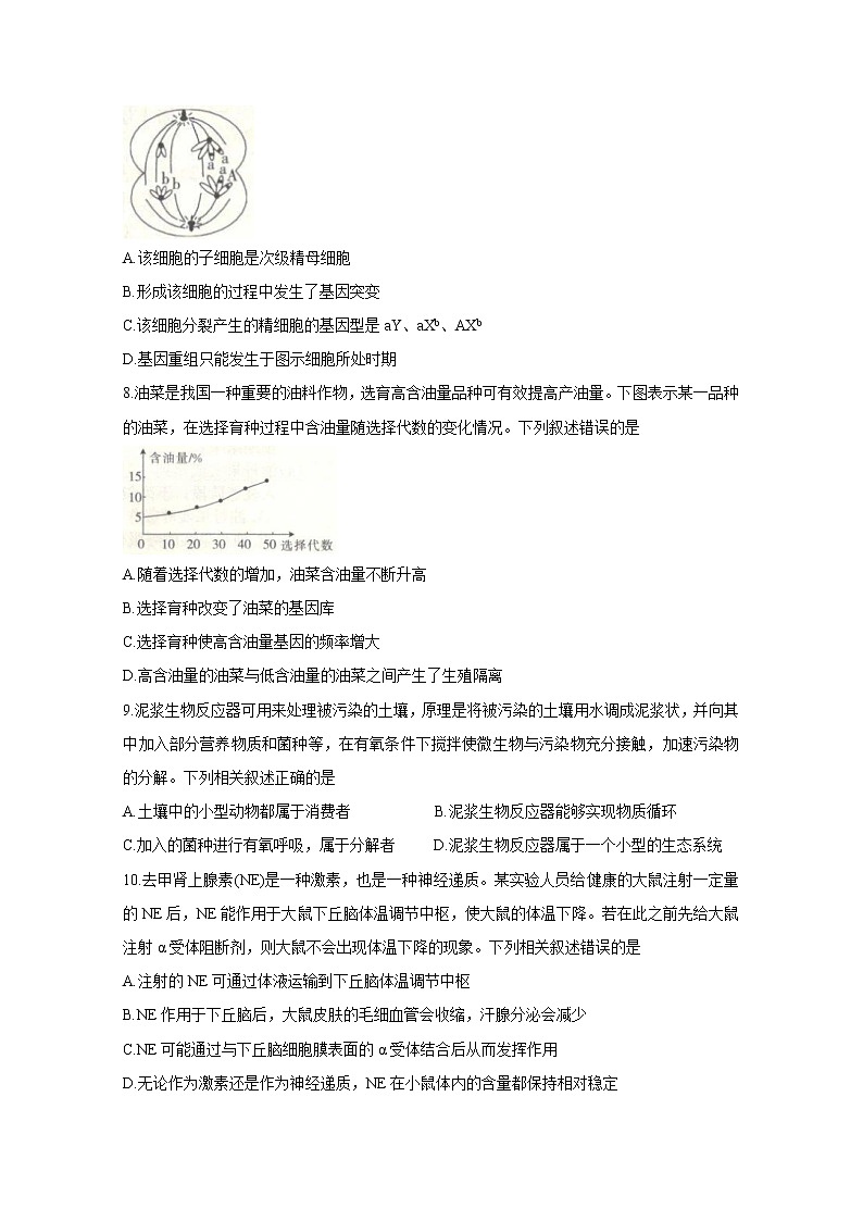 辽宁省沈阳市郊联体2021届高三下学期一模考试 生物 Word版含答案练习题03