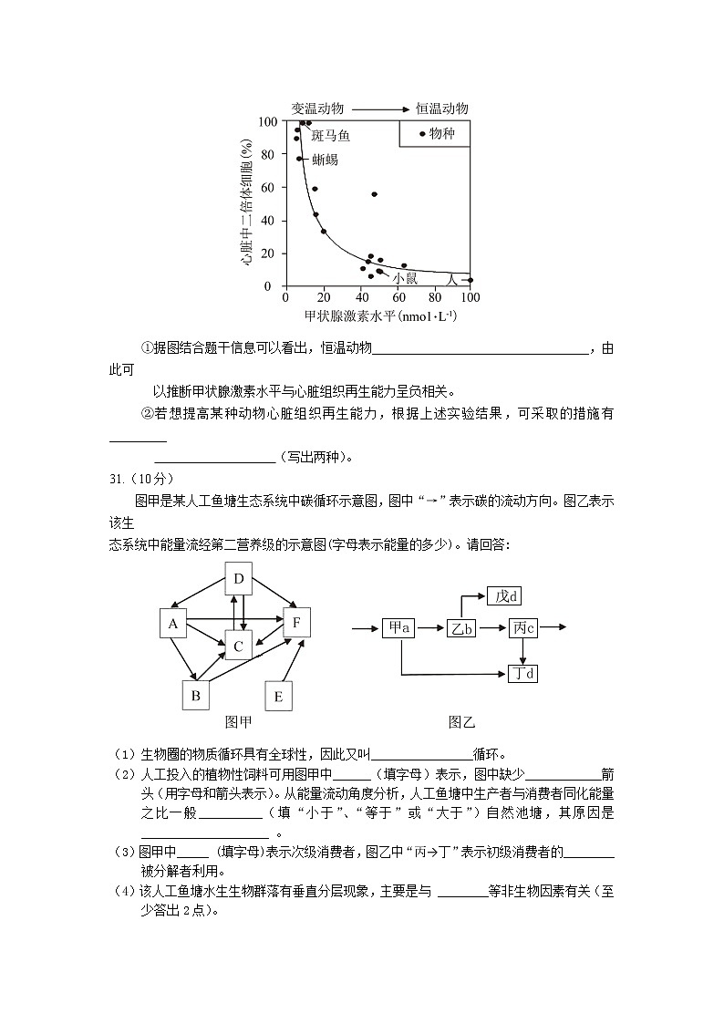 2021届黑龙江省大庆市高三第一次教学质量检测理综-生物试题03