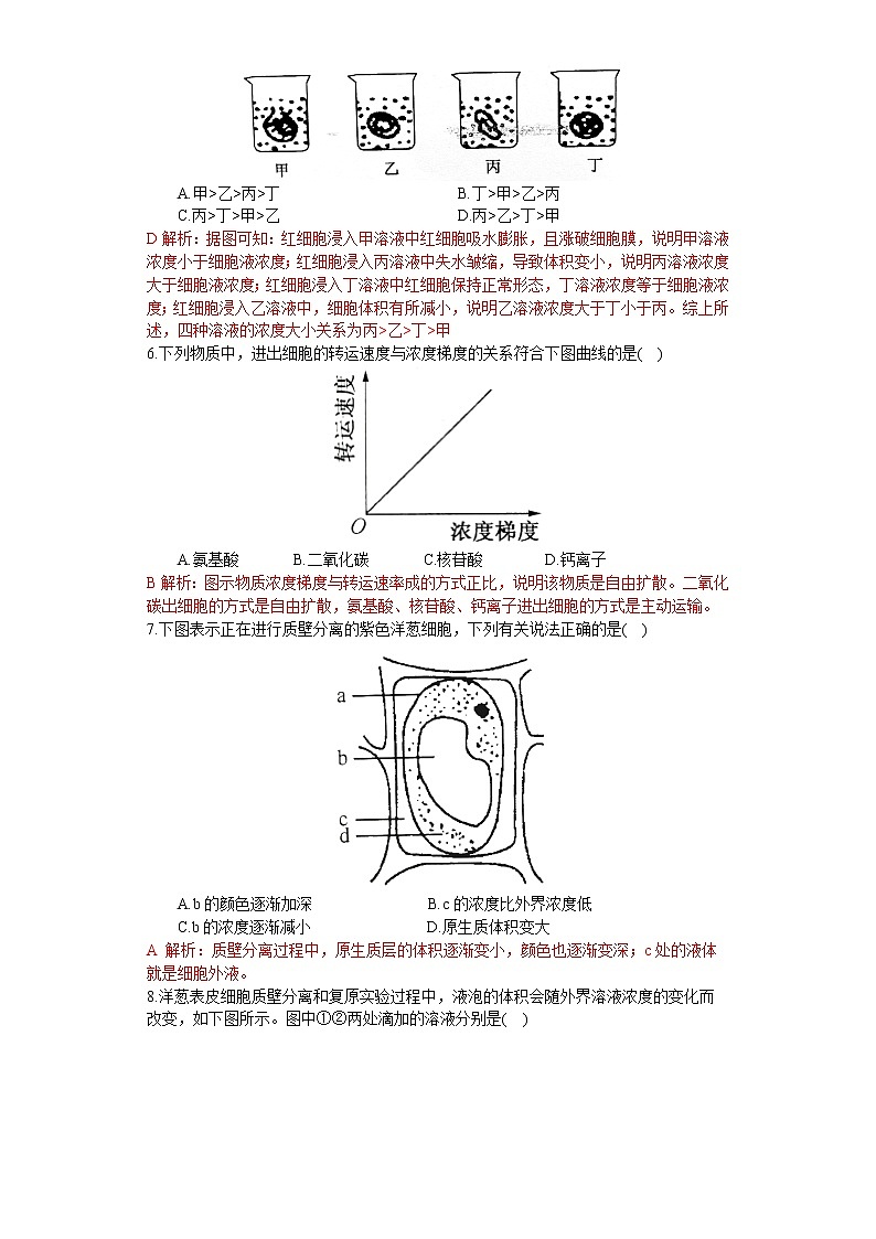 2.3 物质进出细胞的方式（练习）（苏教版必修1)02
