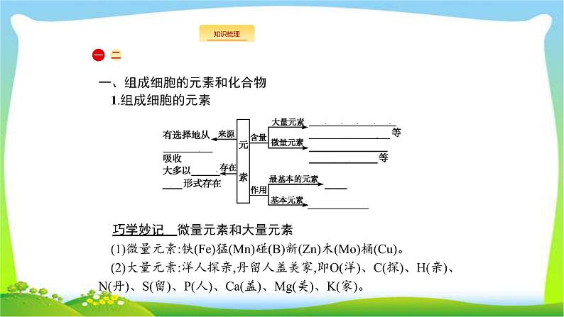 人教版高考生物总复习1.2细胞中的元素和化合物完美课件PPT第2页