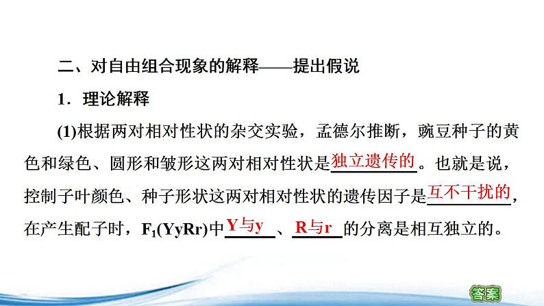 必修2生物新教材苏教版13第1课时两对相对性状的杂交实验与自由组合现象的解释pp_2课件PPT第5页