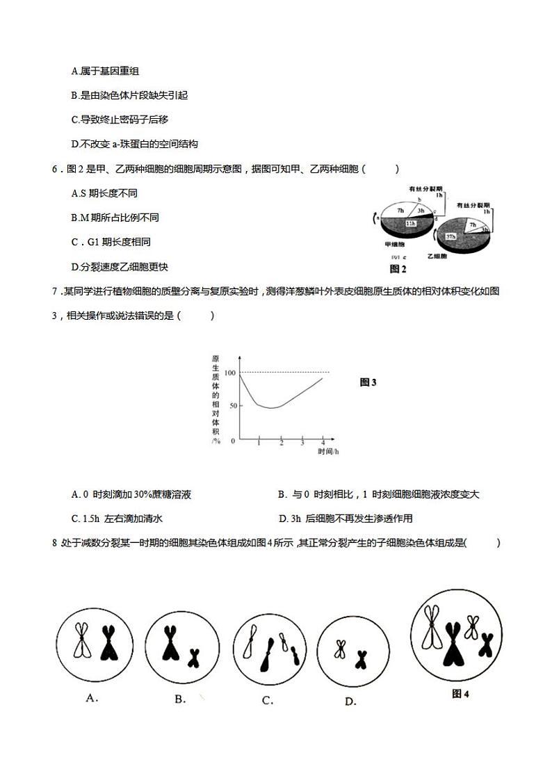 生物 上海市虹口区2022届高三(高二)生物一模卷带答案第2页