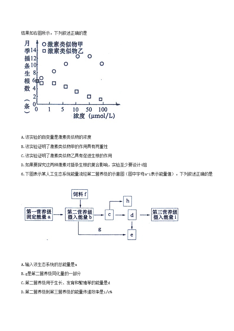 安徽省马鞍山市2020届高三第二次教学质量检测生物试题 Word版含答案02