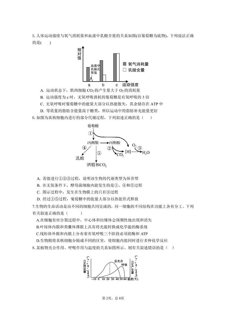 广东省佛山市第一中学2022届高三上学期第一次段考试题生物PDF版含答案（可编辑）02