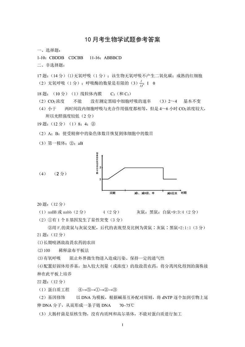 广东省佛山市第一中学2022届高三上学期第一次段考试题生物PDF版含答案（可编辑）01