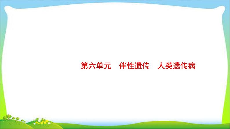 人教版高考生物总复习6.1基因在染色体上性遗传完美课件PPT第1页