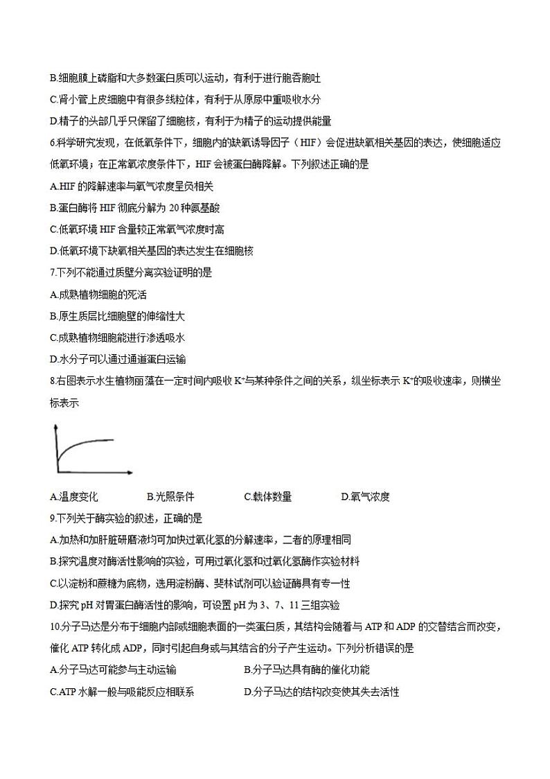 吉林省长春市普通高中2021届高三质量监测（一模）生物试卷含答案第2页