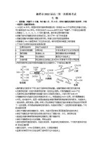 湖南省湘潭市2022届高三上学期9月第一次模拟考试生物试题含答案