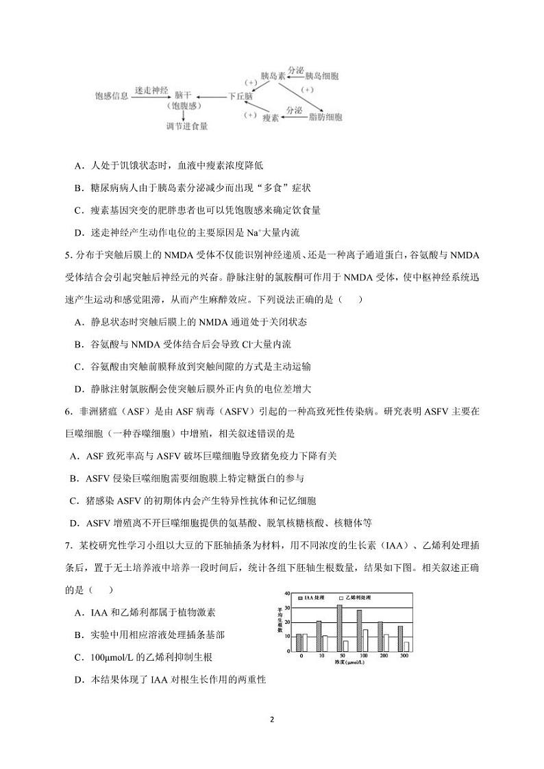 江苏省启东中学2020-2021学年高二上学期第二次月考生物试题第2页