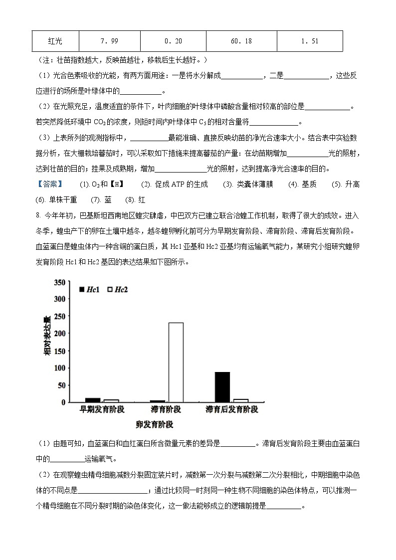 2021届陕西省宝鸡市高三第一次质量检测生物试题03