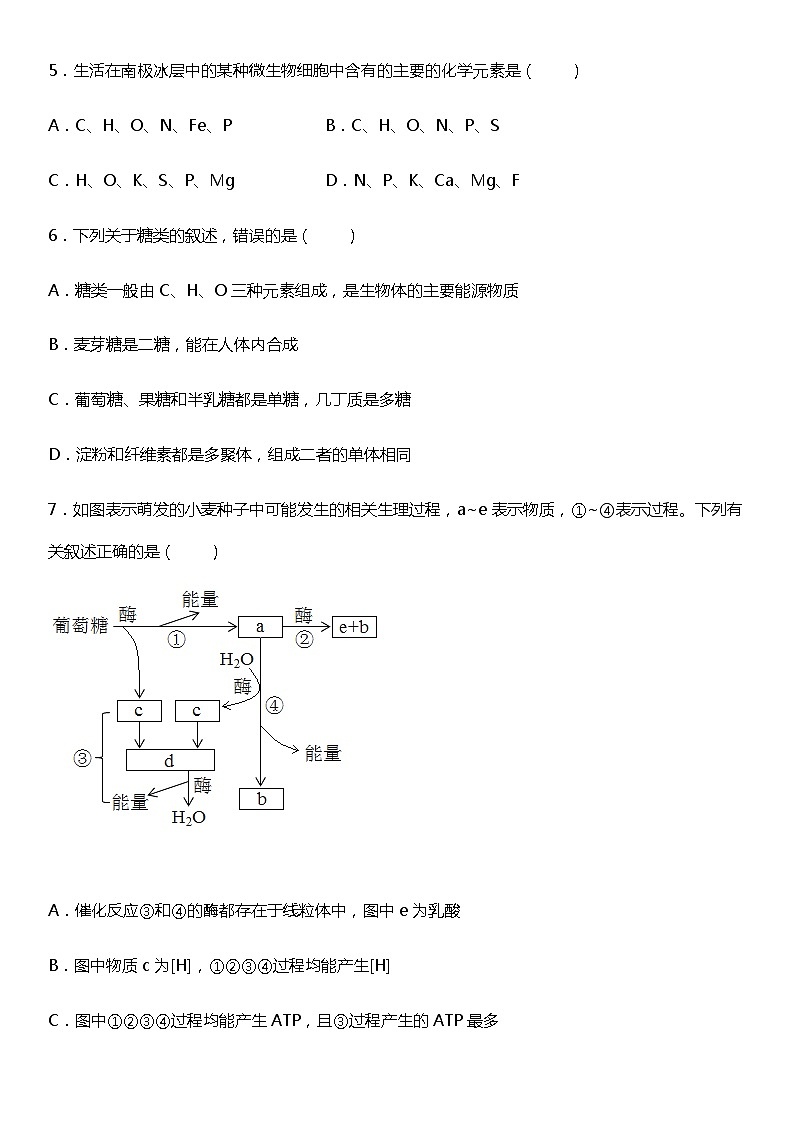 2021-2022学年高中生物高二上期末自测卷第2页