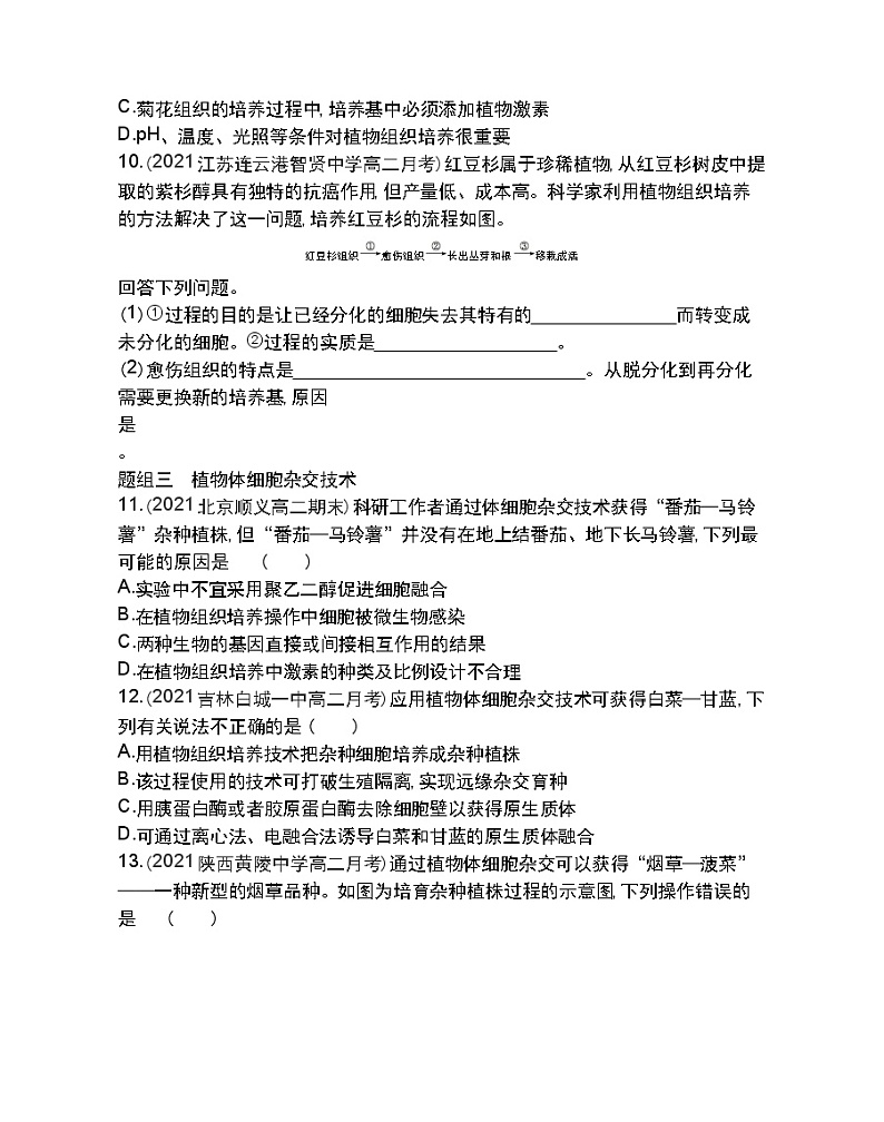第1课时　植物细胞工程的基本技术-2022版生物选择性必修3人教版（2019） 同步练习 （Word含解析）03