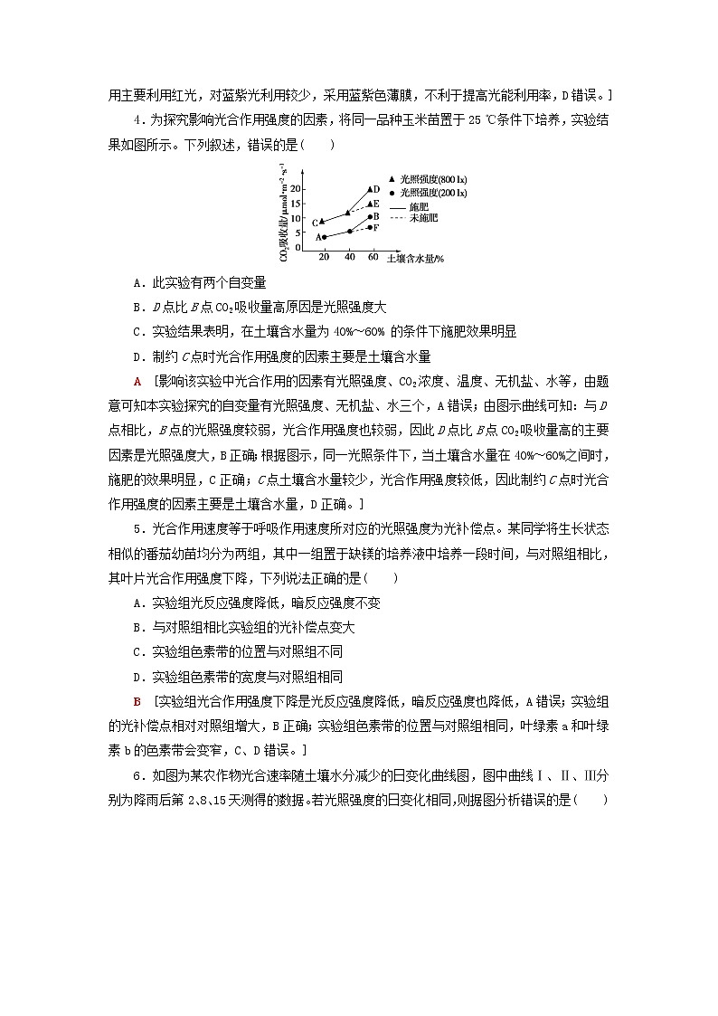 高考生物一轮复习课后集训11光合作用Ⅱ含解析 试卷02