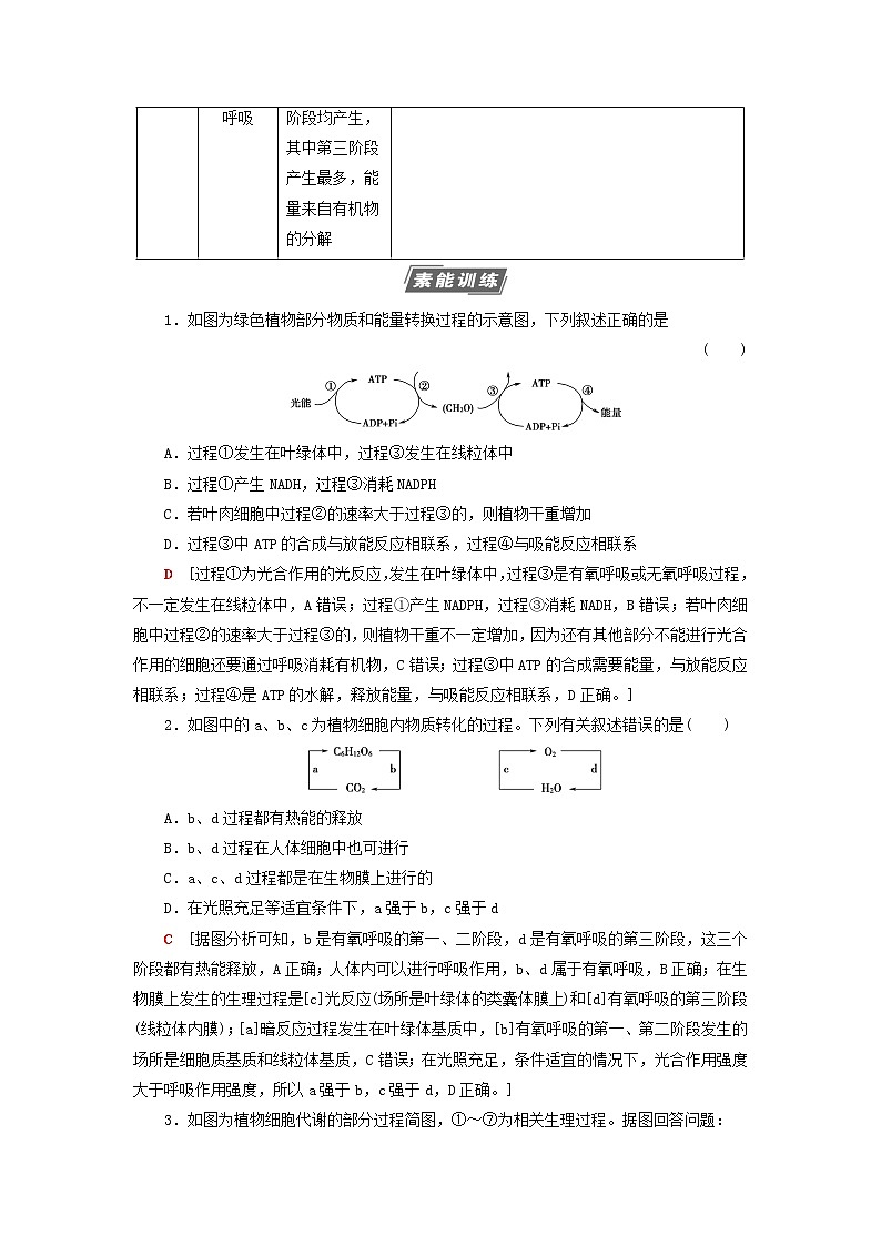 高考生物一轮复习第3单元细胞的能量供应和利用素养加强课2光合作用与细胞呼吸的综合学案03