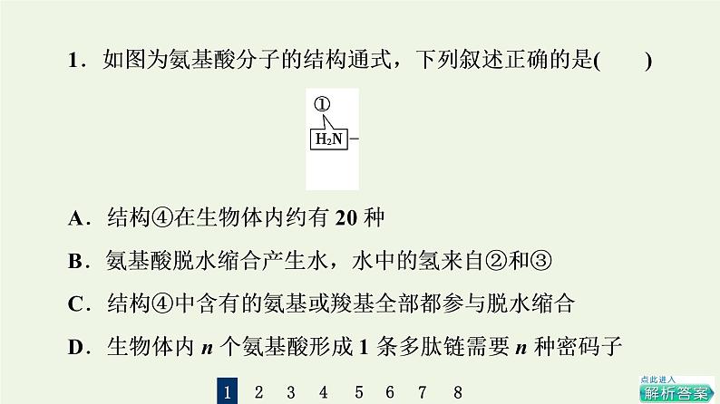 高考生物一轮复习课后集训3生命活动的主要承担者__蛋白质课件第3页